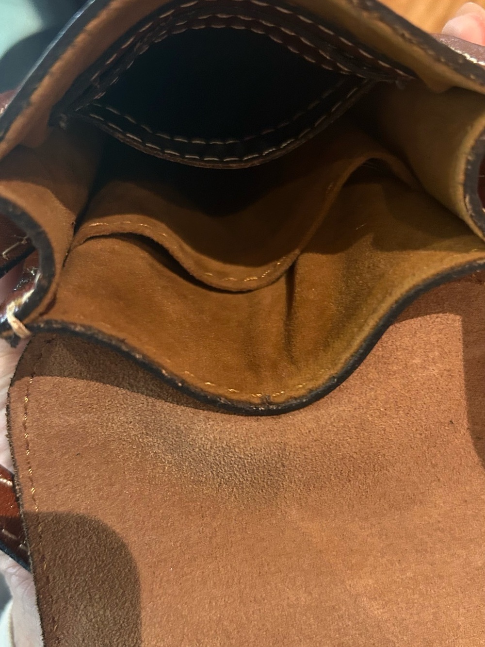 Patricia Nash cognac/tan all Leather Crossbody Bag NWT - Picture 6 of 7